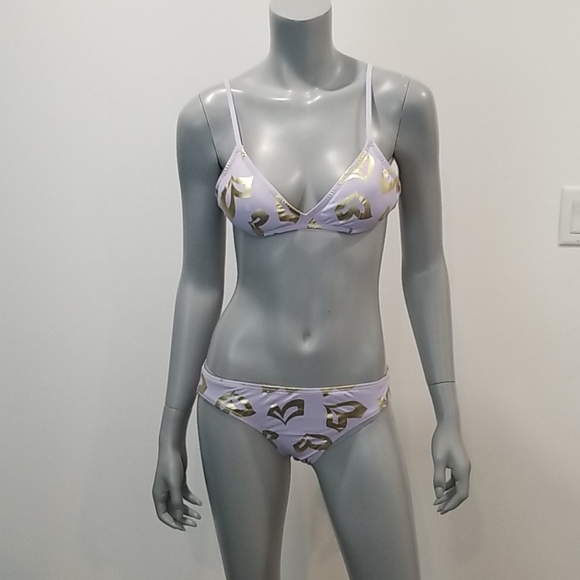 NWOT J.Crew Lilac bikini with gold hearts xs - Picture 2 of 7